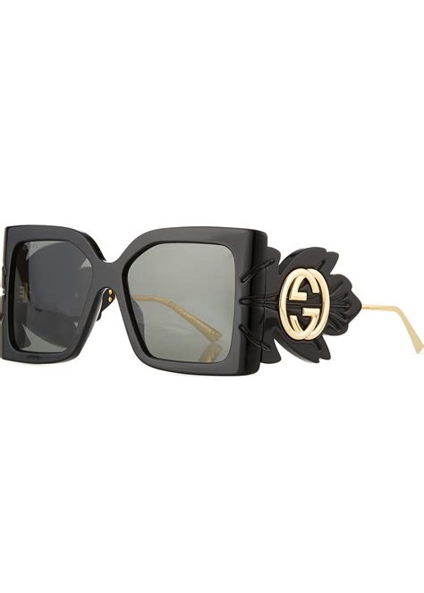 gucci oversized square acetate sunglasses